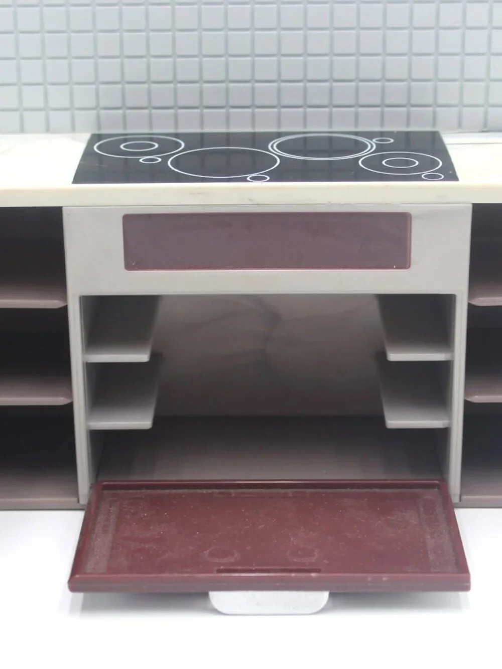 LORI BATTAT 1:12 Modern Plastic Doll House Kitchen Fridge Stove Sink Oven Tile